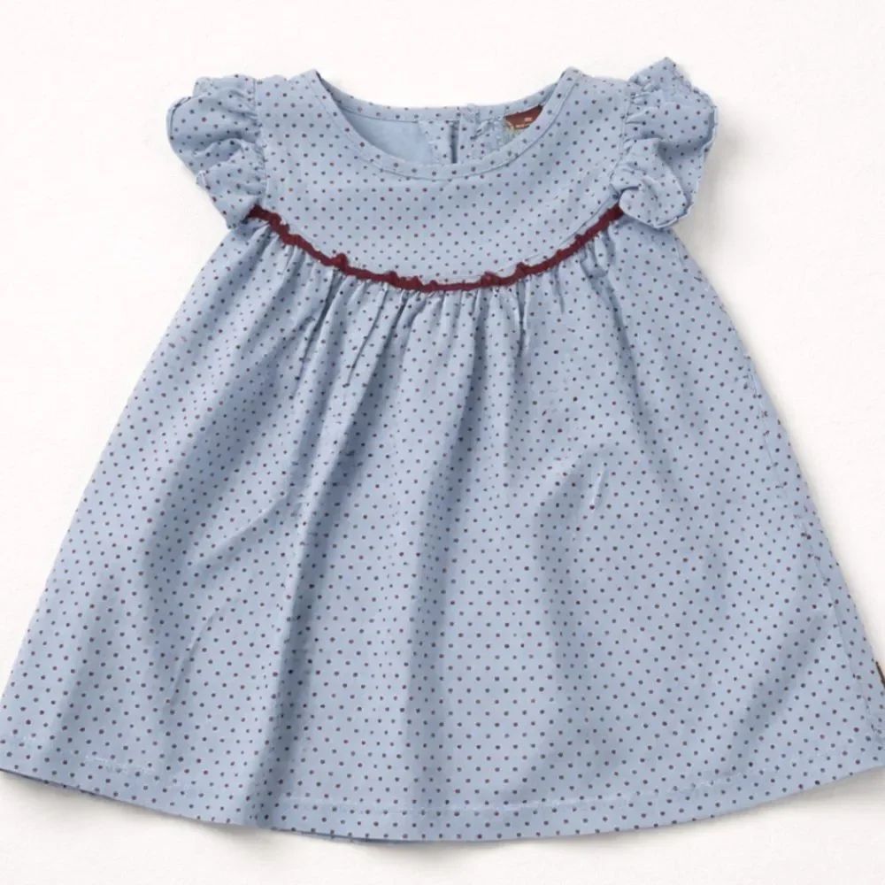 MATILDA JANE CHARACTER COUNTS BLUE AND BURGUNDY POLKA-DOT DRESS size 2
